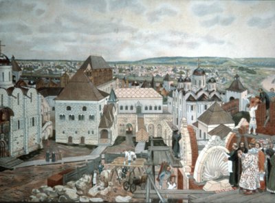 Russische Kunst - Gemälde von Moskau in alten Zeiten von V. M. Vasnetsov (19. Jahrhundert) von Unknown